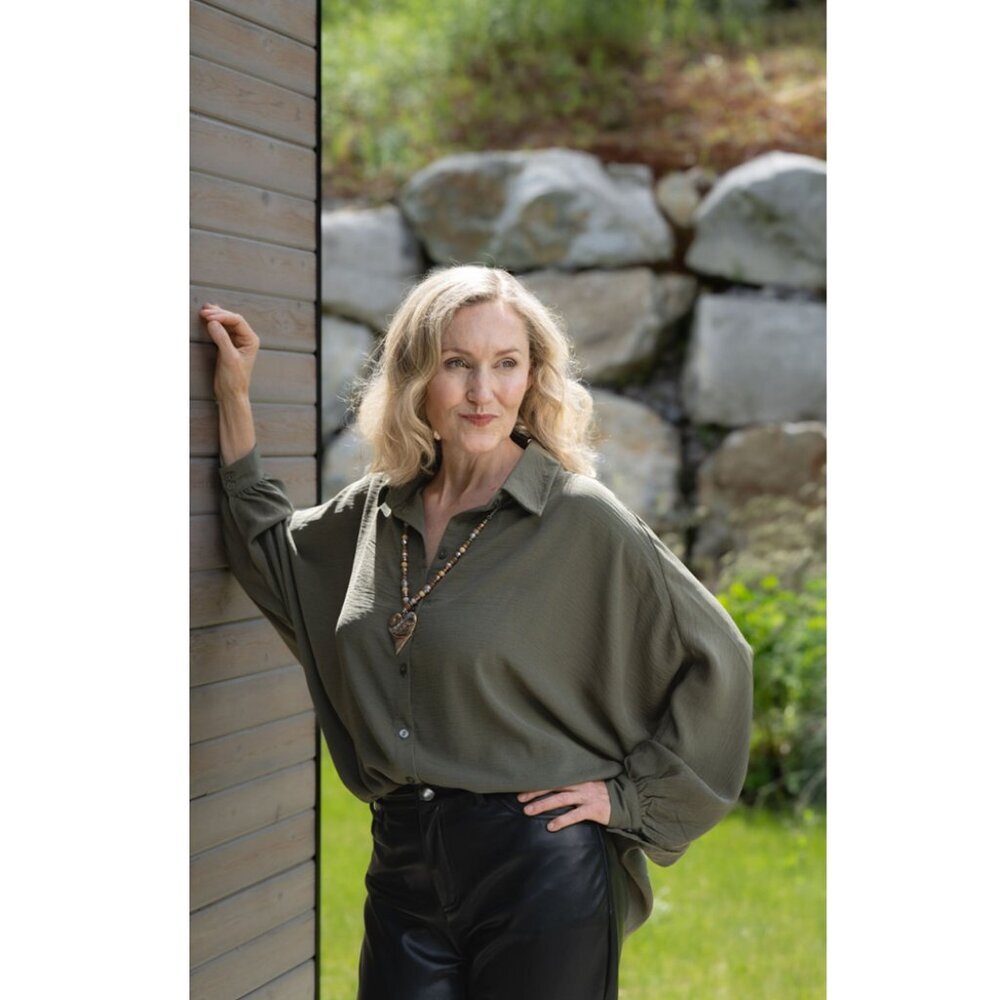 Apricot Balloon Sleeve Blouse